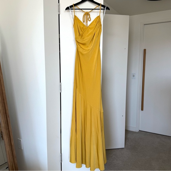 Andrea Iyamah Brand New Tiro Gold Maxi Dress in Mustard color. Retail price:$395 - Picture 12 of 16